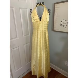 BCBG layered yellow gown